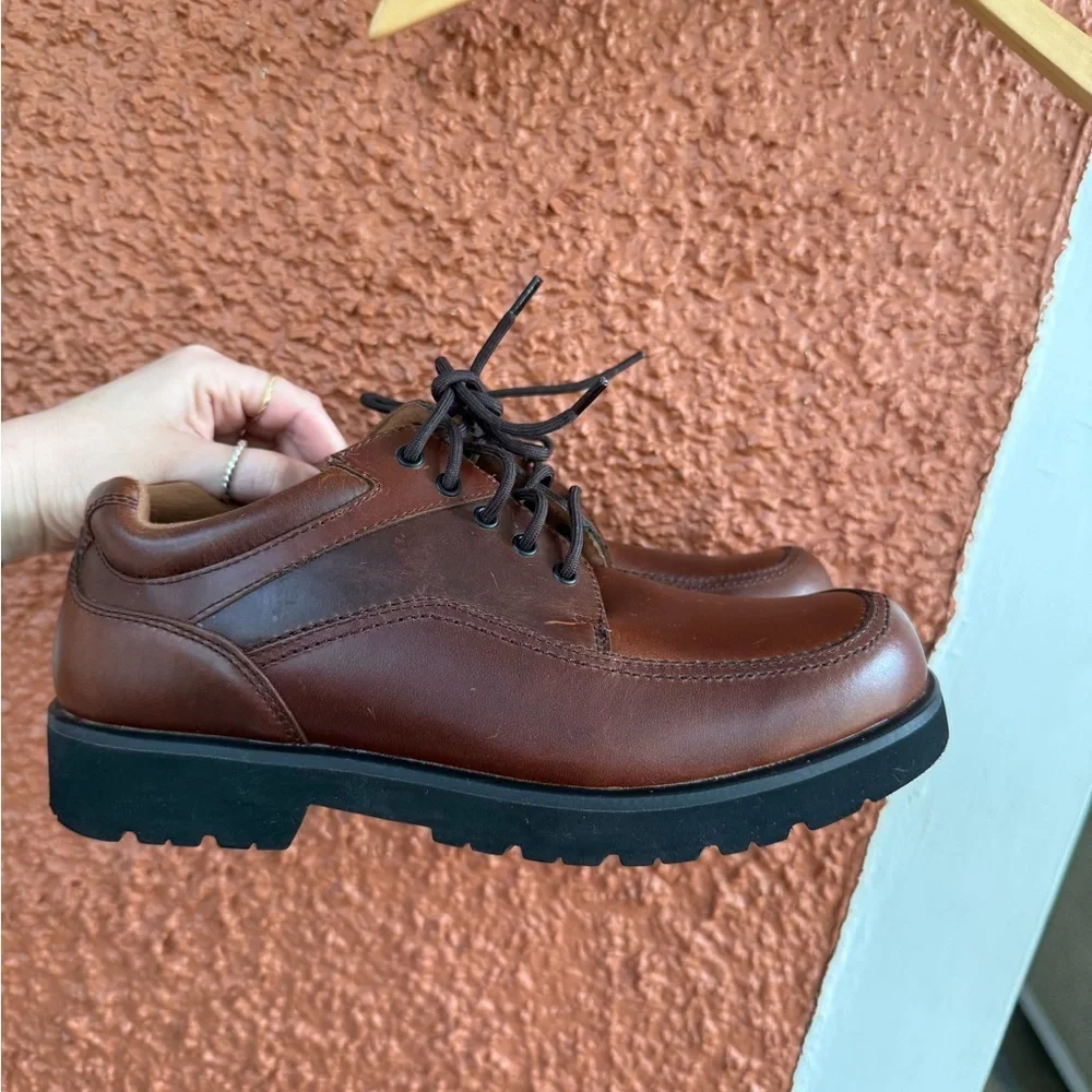 Men’s Instride Leather Dress Shoes Size 10.5 EUC Lace Up Thick Sole